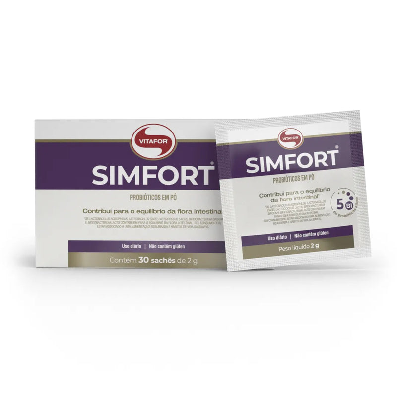 Vitafor - Simfort Probióticos 5 Bilhões – 30 Sachês 2g | Saúde Intestinal e Bem-estar