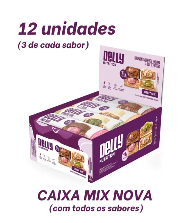 Delly Bar Mix – Caixa mix de barra de proteína com os 4 sabores