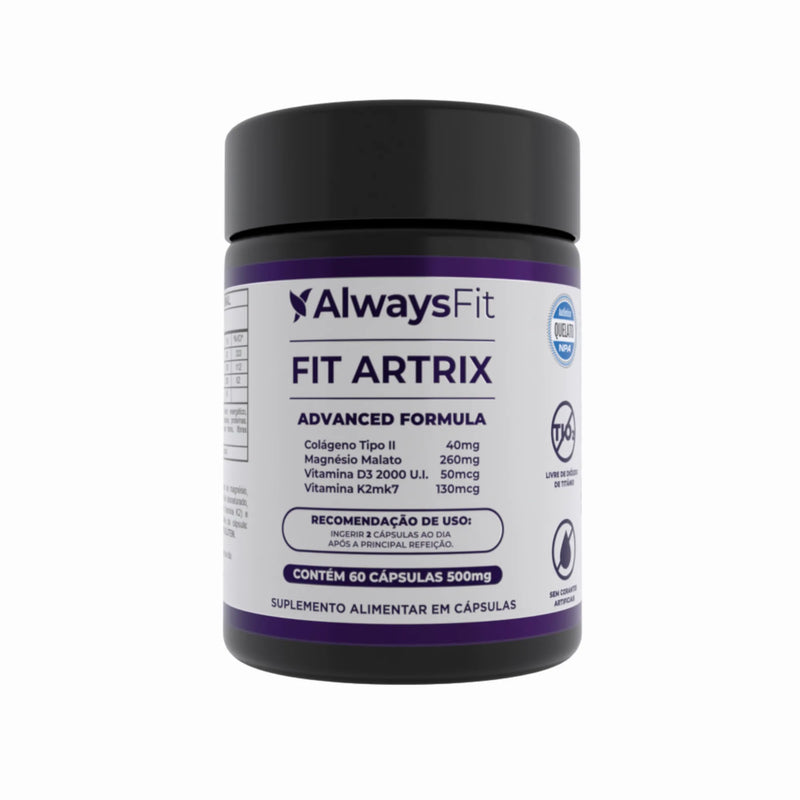 FitArtrix® - Colágeno tipo 2, Vitamina D3, Vitamina K2 MK7, Magnésio Dimalato - 60 Cápsulas