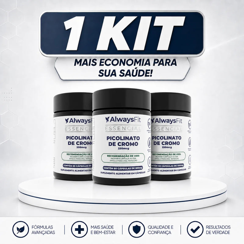 Kit 3 Picolinato de Cromo com 250mcg Dose Máxima