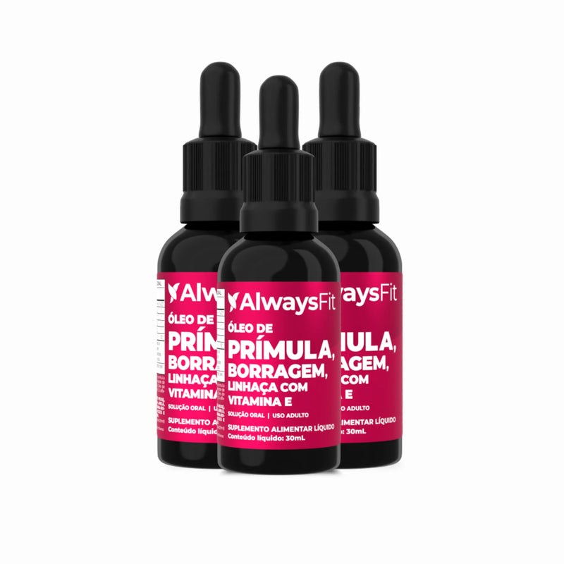 Kit 3 Composto Meno - Óleos de Prímula, Borragem, Linhaça e Vitamina E
