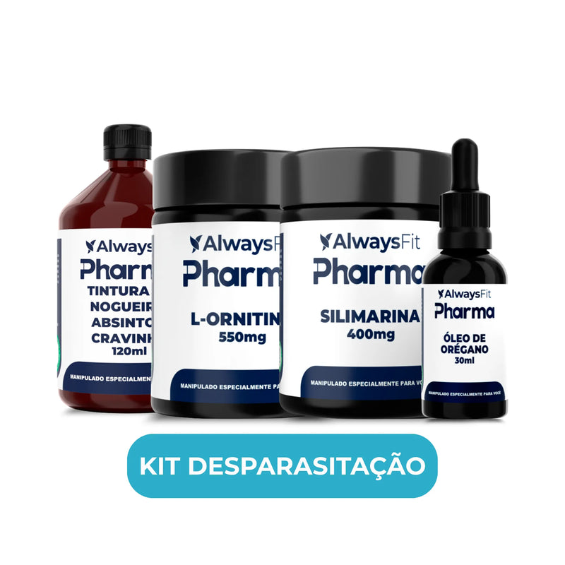 Protocolo Natural de Desparasitação Completa (Tintura de Nogueira Negra + Cravo + Artemísia, Silimarina, Ornitina, Óleo de Orégano) – 30 Dias
