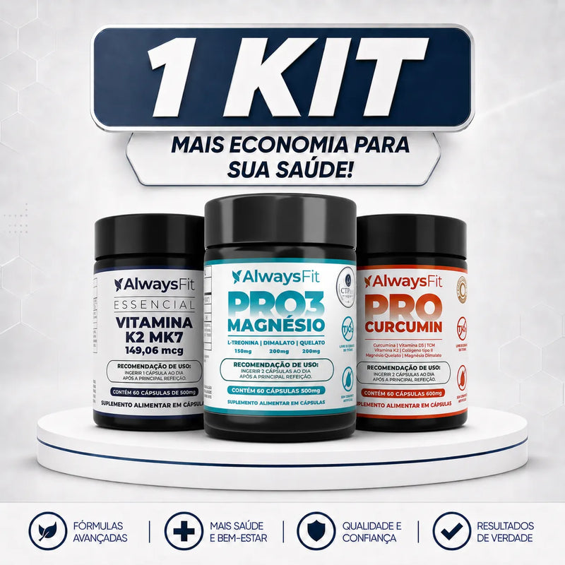 Kit ProCurcumin, Pro3Magnésio e Vitamina K2-MK7