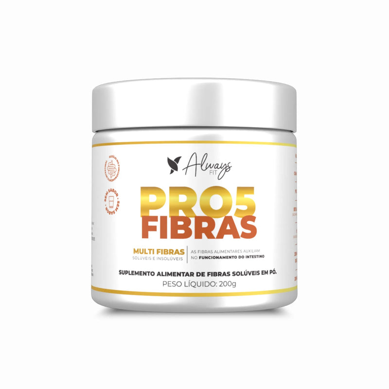 Pro5Fibras - Saúde Intestinal - Inulina, Goma Acácia, Psyllium, Beta Glucana e FOS