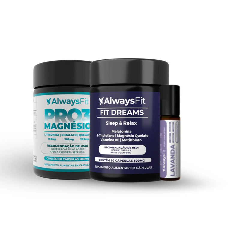 Kit 13 - Fit Dreams + Pro3 Magnésio + Lavanda Roll-On