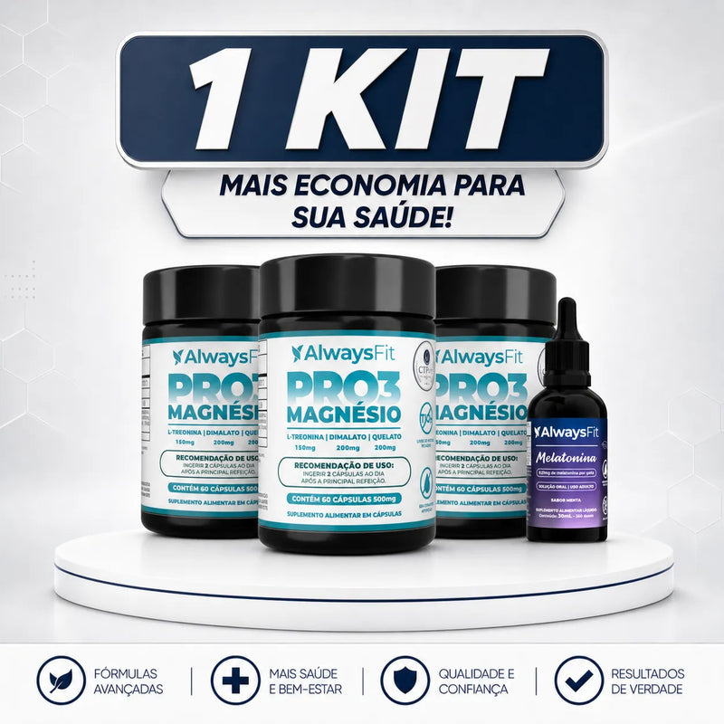 Kit 3 Pro3Magnésio + Melatonina