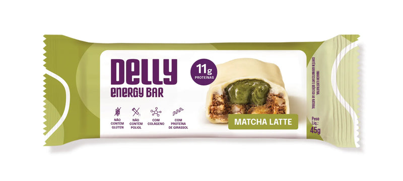 Delly Energy Bar – Matcha Latte com Cafeína Natural | Energia Sustentada e Antioxidante