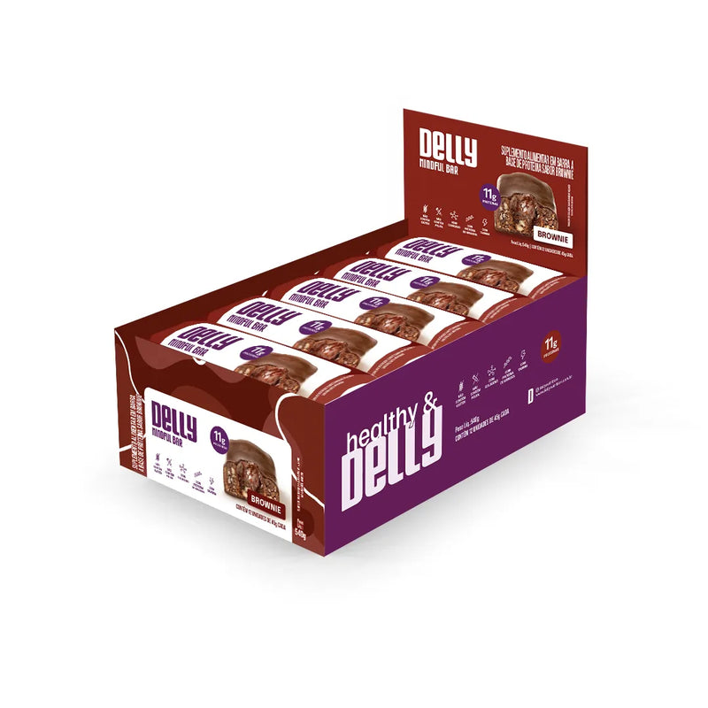 Delly Mindful Bar – Sabor Brownie com Taurina e Vitamina B12 | Clareza Mental e Foco