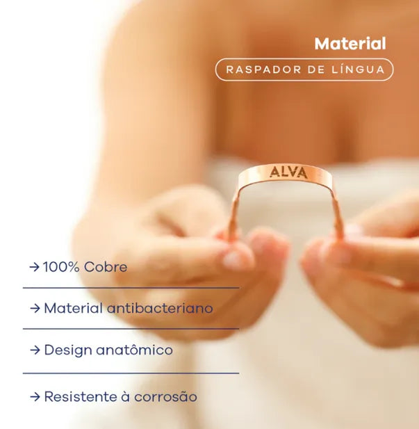 Alva – Raspador de Língua em Cobre | Limpeza bucal inspirada na medicina ayurveda