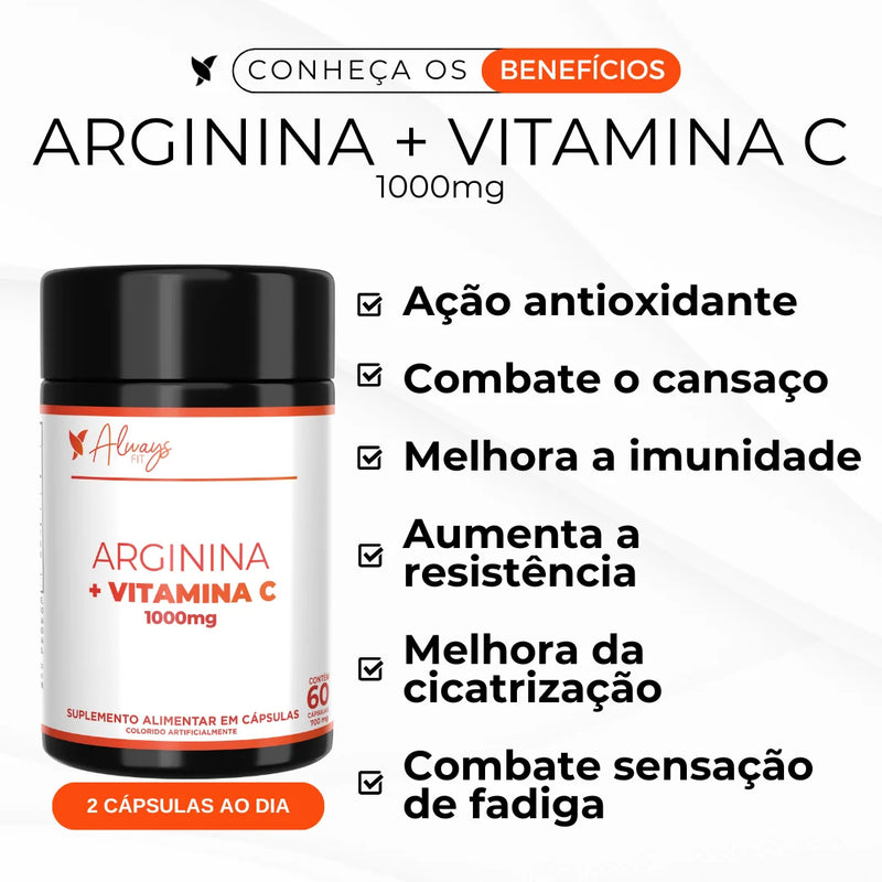 Arginina+Vitamina C®- Força e Imunidade - 60 Cápsulas