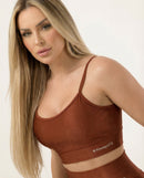 Conjunto Legging e Top Poliamida Canelado Chocolate- Always Fit