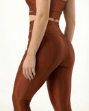 Conjunto Legging e Top Poliamida Canelado Chocolate- Always Fit
