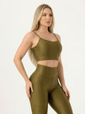 Conjunto Legging e Top Poliamida Canelado Militar  - Always Fit