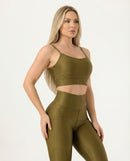 Conjunto Legging e Top Poliamida Canelado Militar  - Always Fit