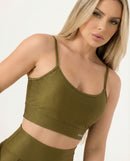 Conjunto Legging e Top Poliamida Canelado Militar  - Always Fit