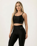 Conjunto Legging e Top Poliamida Canelado Preto  - Always Fit