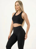 Conjunto Legging e Top Poliamida Jacar Preto - Always Fit