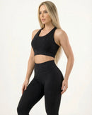 Conjunto Legging e Top Poliamida Jacar Preto - Always Fit
