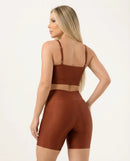 Conjunto Short e Top Poliamida Premium Chocolate - Always Fit
