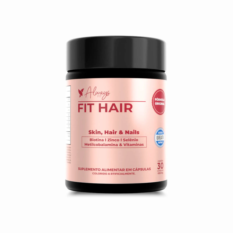 FitHair® - Biotina, Zinco, Ferro, Cobre, Cisteína e + Vitaminas - 30 Cápsulas