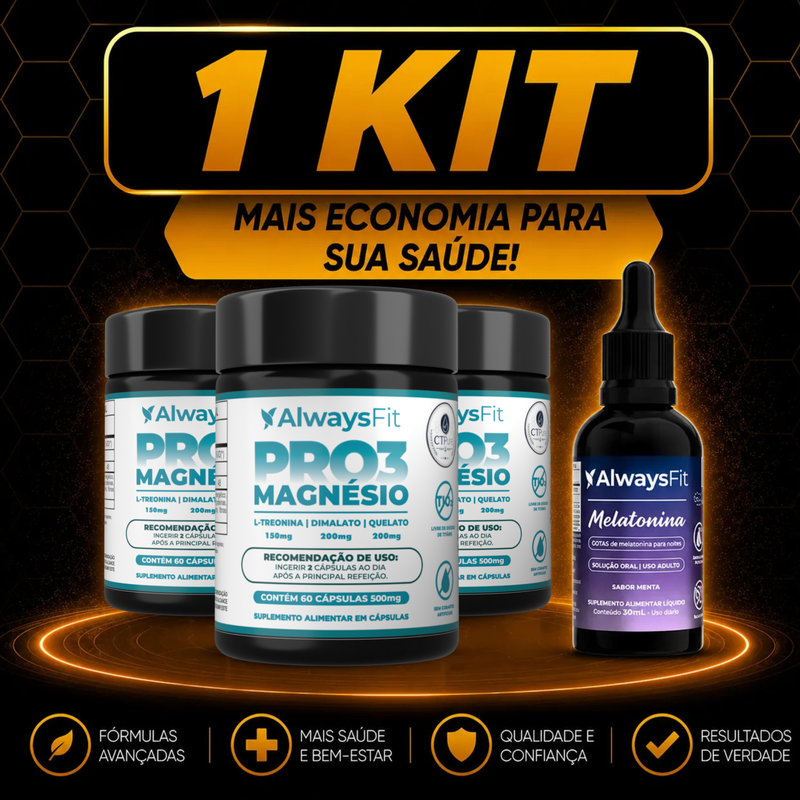 Kit 3 Pro3Magnésio + Melatonina