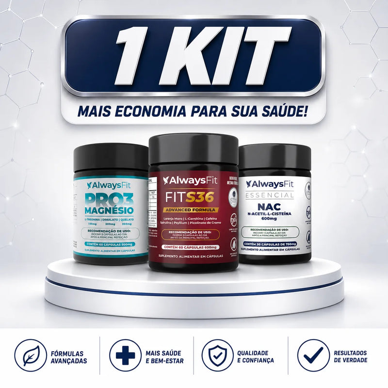 Kit  Pro3Magnésio + FitS36 + Nac