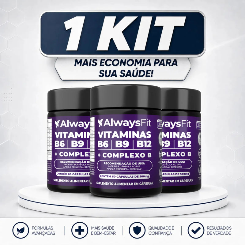 Kit 3  Complexo B em cápsulas – Energia, metabolismo e equilíbrio diário