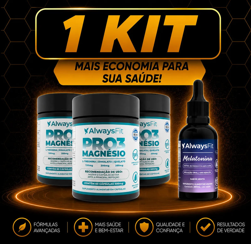 Kit 3 Pro3Magnésio + Melatonina