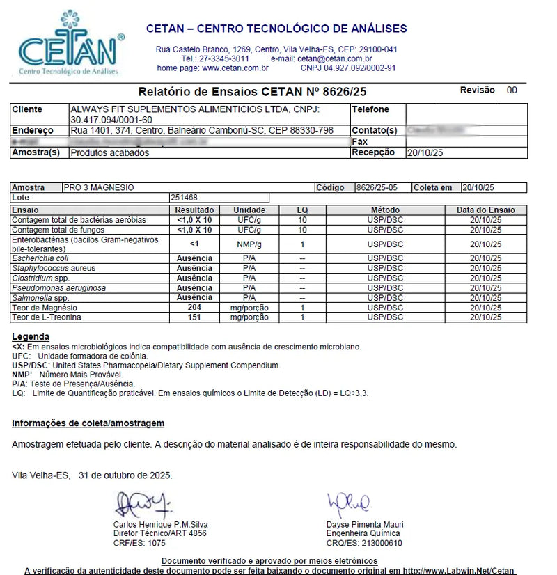 Pro3Magnésio - L-Treonina, Quelato e Dimalato - 60 Cápsulas