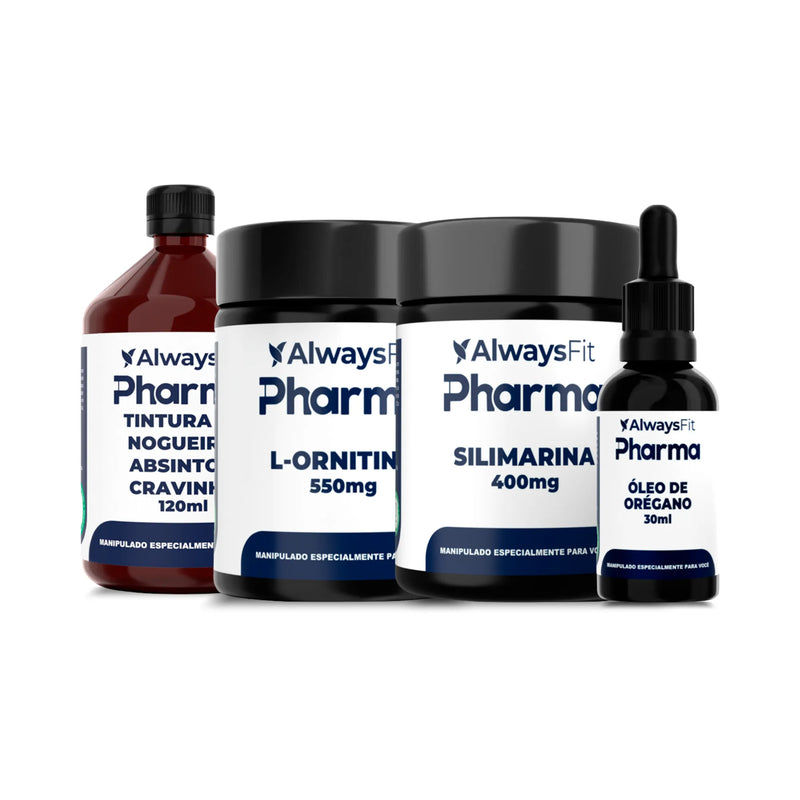 Protocolo Natural de Desparasitação Completa (Tintura de Nogueira Negra + Cravo + Artemísia, Silimarina, Ornitina, Óleo de Orégano) – 30 Dias