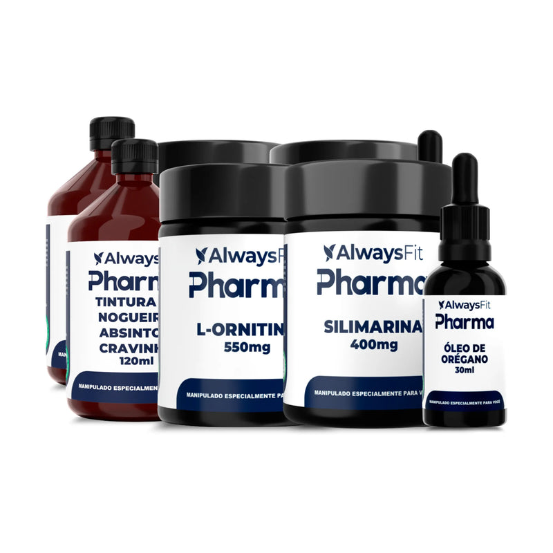 Protocolo Natural de Desparasitação Completa (Tintura de Nogueira Negra + Cravo + Artemísia, Silimarina, Ornitina, Óleo de Orégano) – 30 Dias