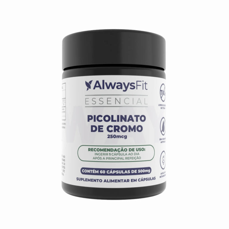 Picolinato de Cromo com 250mcg Dose Máxima- 60 Cápsulas