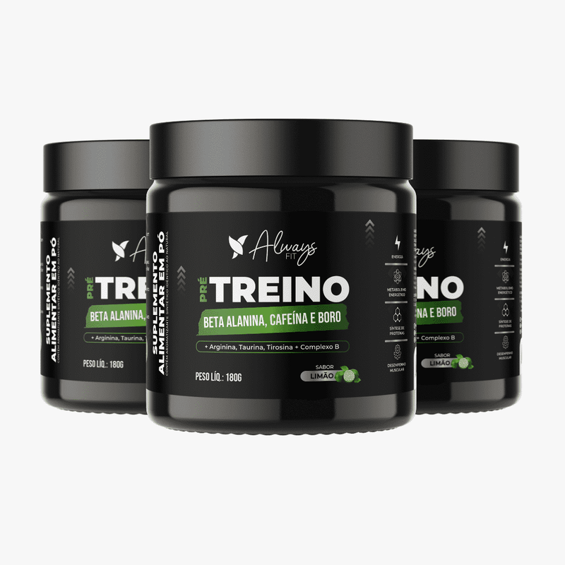 Pré-Treino Avançado - 200mg Cafeína, 1000mg Taurina, 2000mg Beta-alanina, 1000mg L-Arginina, Boro 8,86mg +