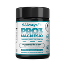 Frasco de Pro3 Magnésio Always Fit, com tampa preta e rótulo branco e verde.