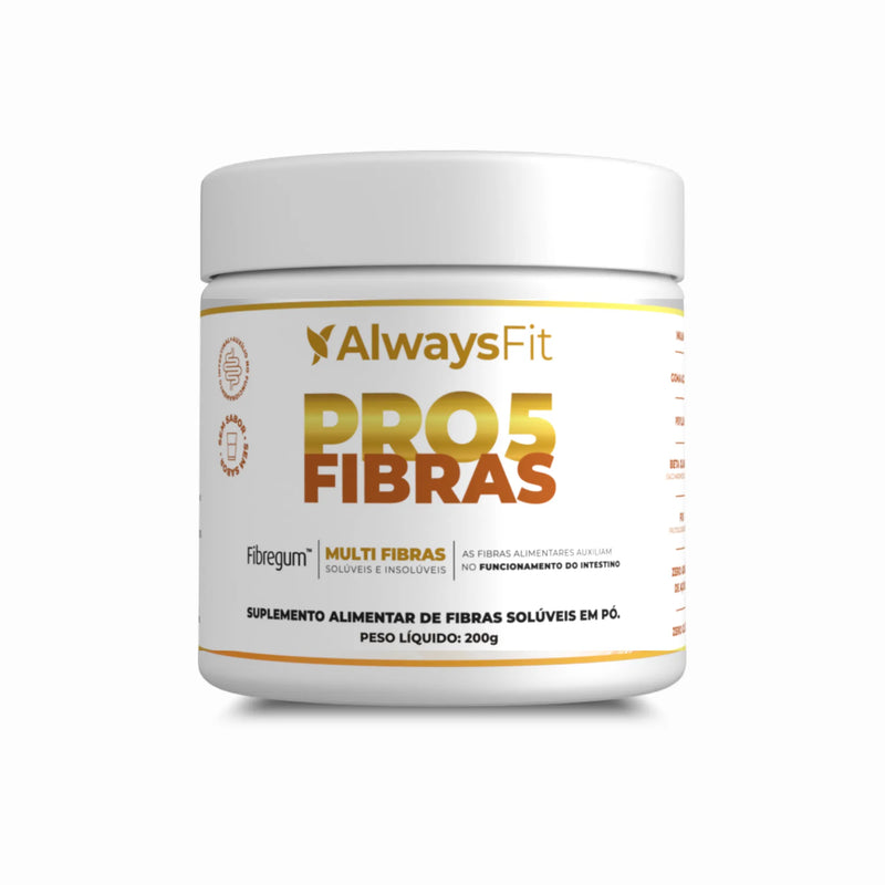 Pro5Fibras - Saúde Intestinal - Inulina, Goma Acácia, Psyllium, Beta Glucana e FOS