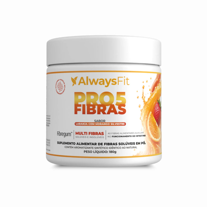 Pro5Fibras - Saúde Intestinal - Sabor  Laranja com Morango Silvestre