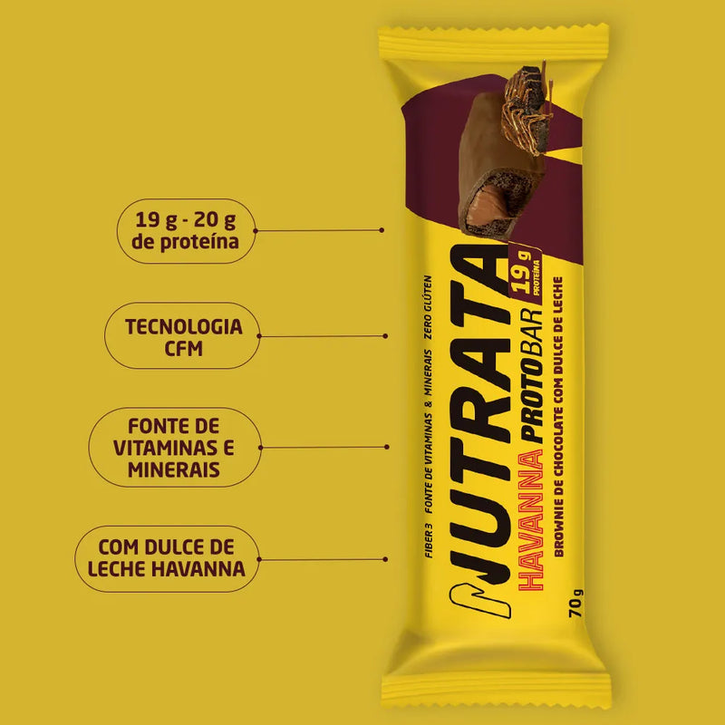Nutrata - Protobar Sabor Brownie de Chocolate com Dulce de Leche Havanna 70g