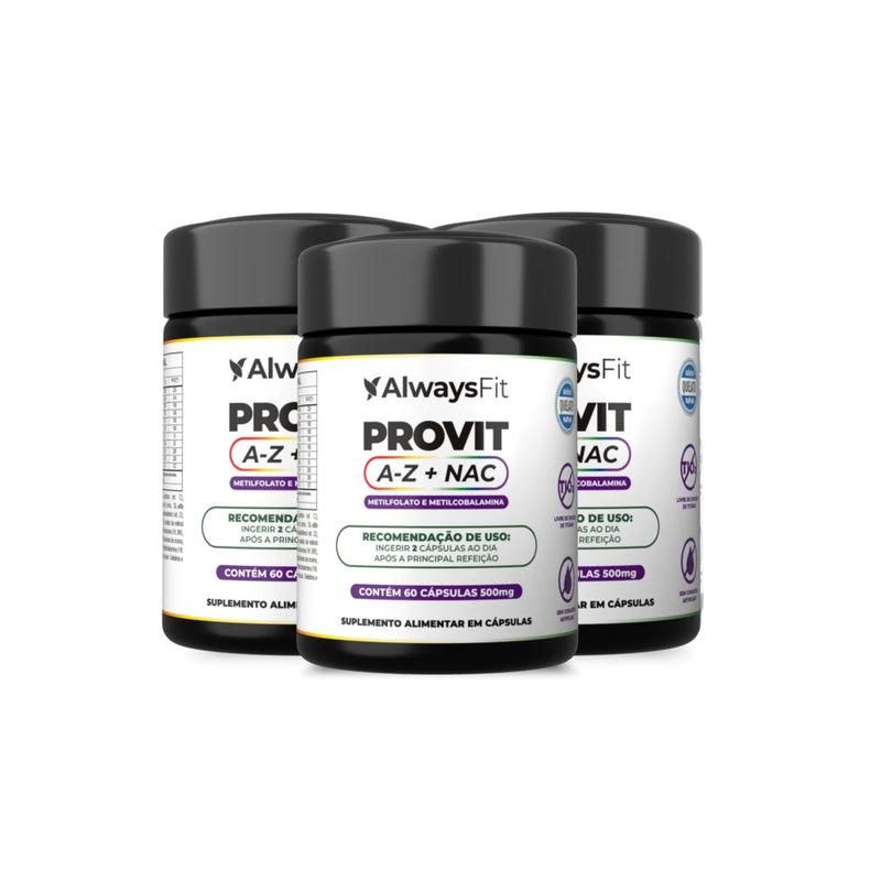 ProVit A-Z + NAC - Fórmula Metilada - Multivitamínico - 60 Cápsulas