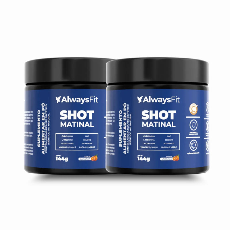 Shot Matinal Always Fit - Blend exclusivo de Curcumina, Glutamina, NAC, Vinagre de Maçã, Própolis Verde, Vit. C e +