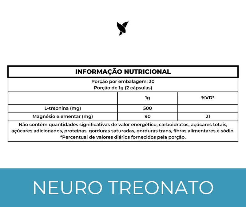 Neuro Treonato - Magnésio para o cérebro, memória e cognição - 60 Cápsulas