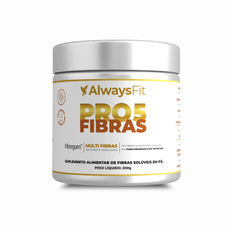 Pro5Fibras - Saúde Intestinal - Inulina, Goma Acácia, Psyllium, Beta Glucana e FOS